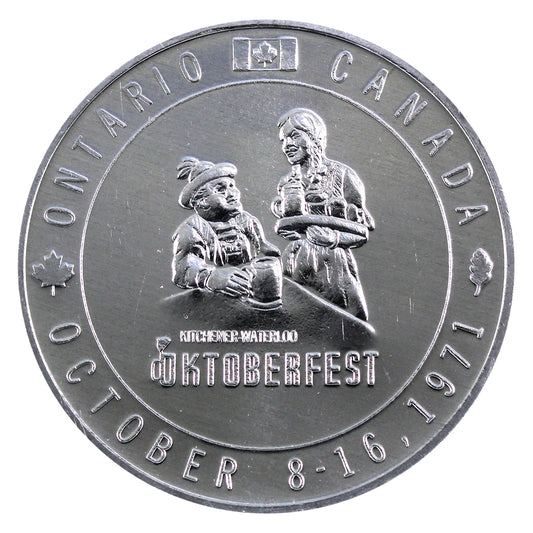 1971 K-W Oktoberfest Medallion: Wilkommen to Canada's Great German Beer Festival