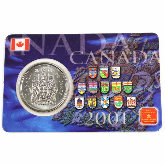 2001 Canada 50-cents in Provincial Coat of Arms Card