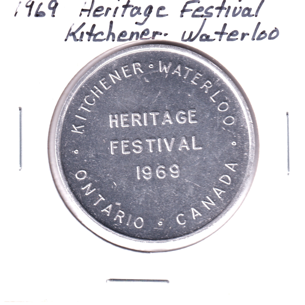 1969 Kitchener-Waterloo Heritage Festival Double Good Luck Medallion