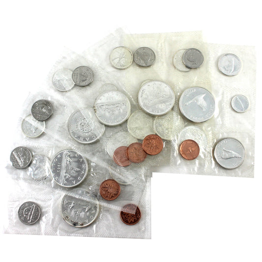 Lot of 6x 1962 to 1967 Canada Proof Like Sets in Pliofilm, 6Pcs (Some toning)