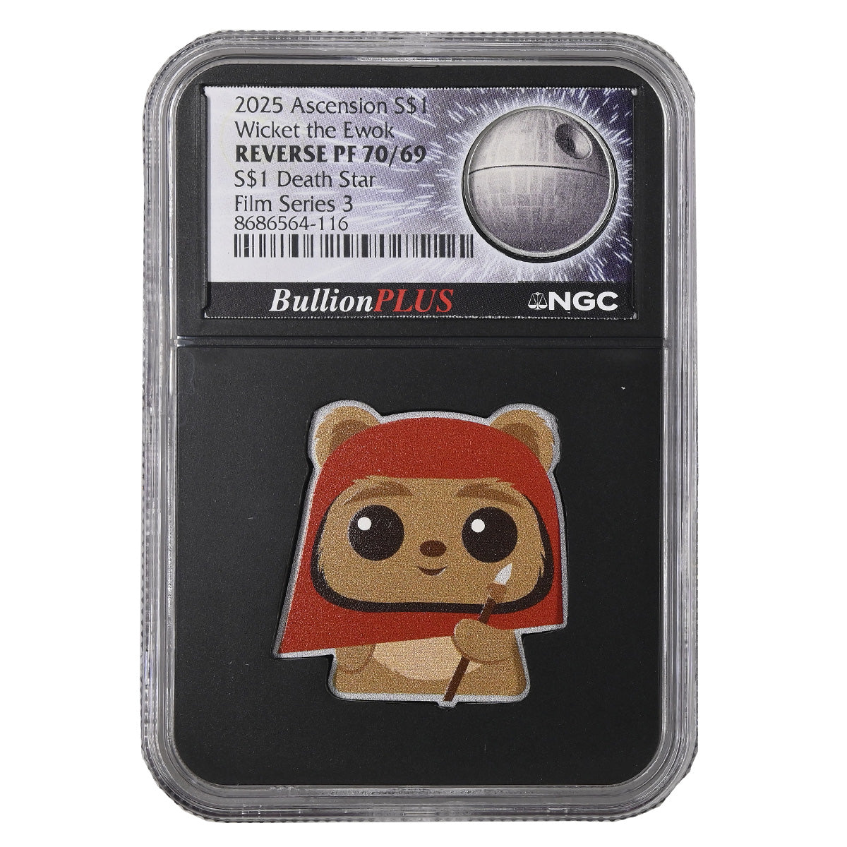 2025 $1 Wicket the Ewok/Death Star Silver NGC PF 70/69 (No Tax) Scr Holder