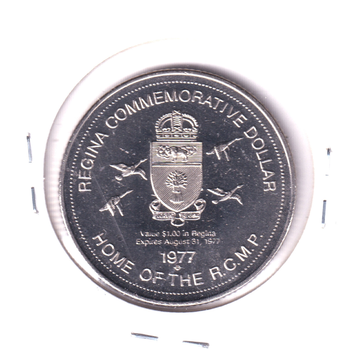 1977 Regina Trade Dollar Token: RCMP Musical Ride Established 1887