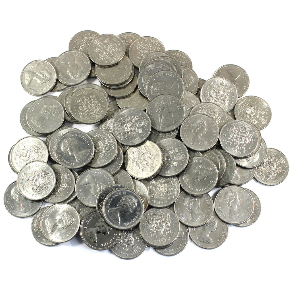 Lot of 100x 1979 Canada 50-cents, 100Pcs