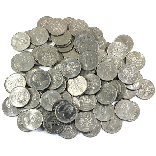 Lot of 100x 1979 Canada 50-cents, 100Pcs