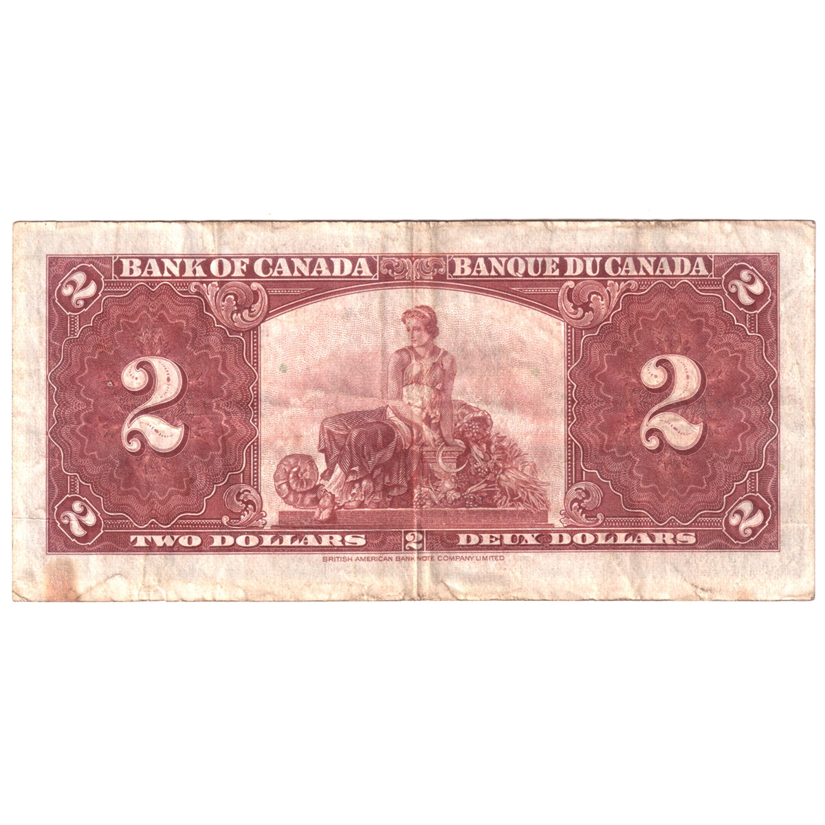 BC-22c 1937 Canada $2 Note, Coyne-Towers, VF-EF (VF30) Tear, stains, or damaged