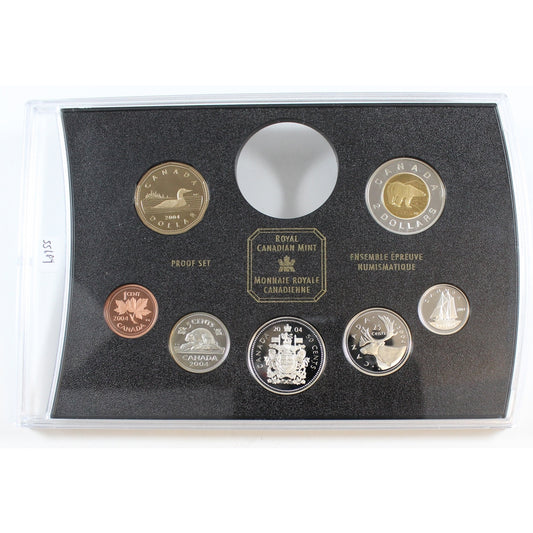 2004 Silver Frosted Proof Canada 7-coin Sets - from the RCM Proof Double Dollar Set (Lightly Toned)