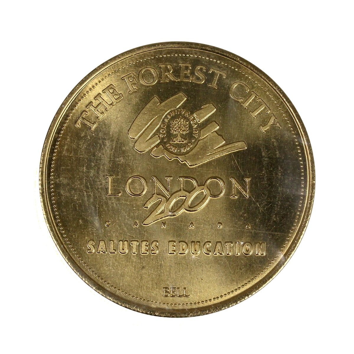 1993 London, ON, 200th Anniversary Medallion in Bell Folder: London Salutes Education
