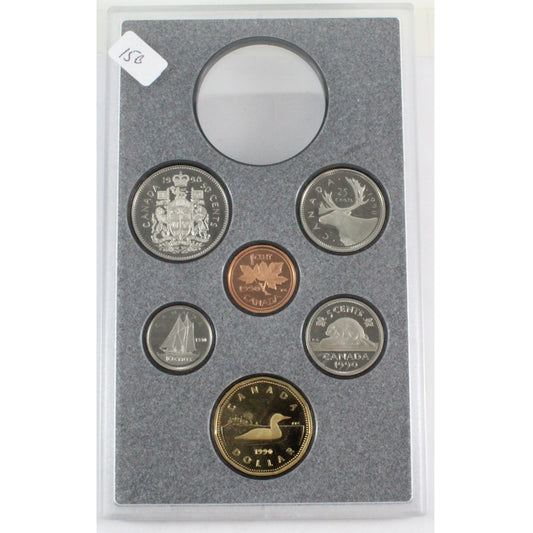 1990 Canada 6-coin Proof Set Broken from Proof Double Dollar Set
