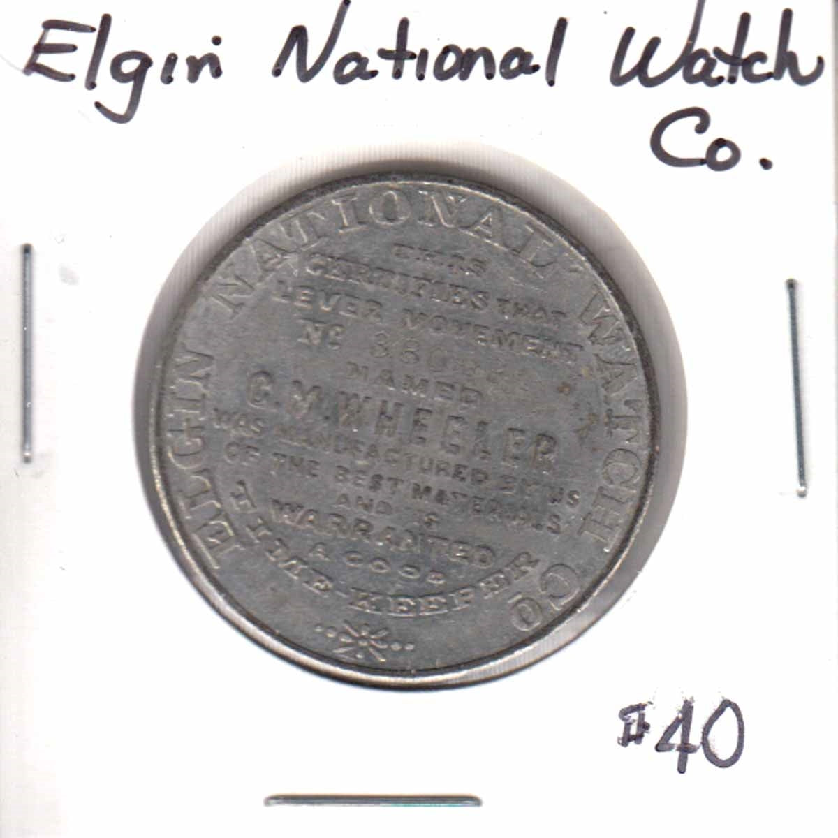 Elgin National Watch Company Medallion