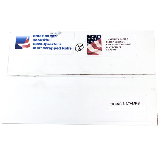 Set of 3x 2020 PDS USA National Parks Quarters - Salt River Bay Rolls of 40Pcs in Box