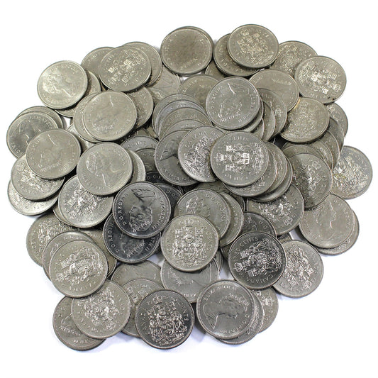 Lot of 100x 1985 Canada 50-cents, 100Pcs
