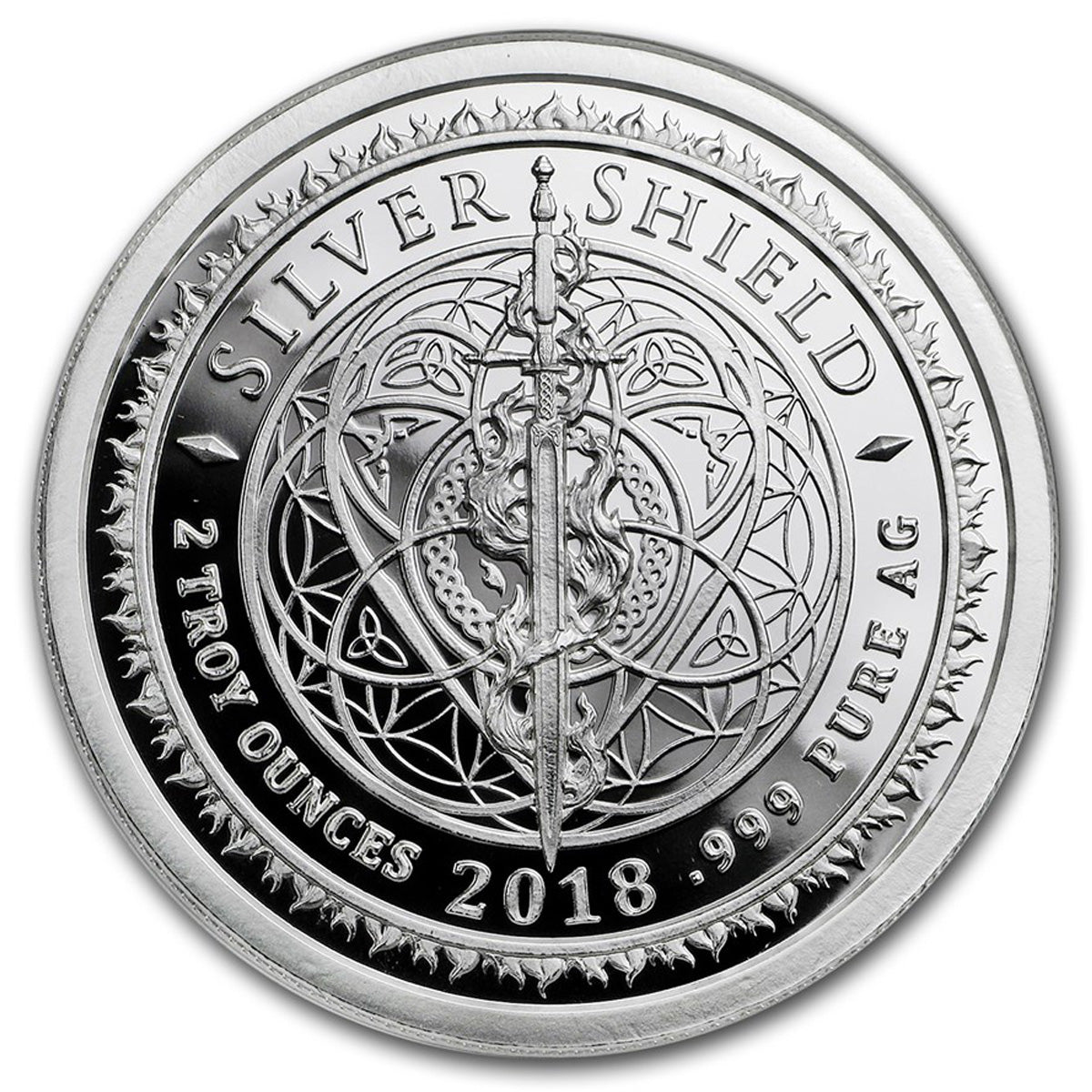 2018 Silver Shield Mark of the Beast 2oz Silver Medallion (No Tax) Edge/Rim Toning