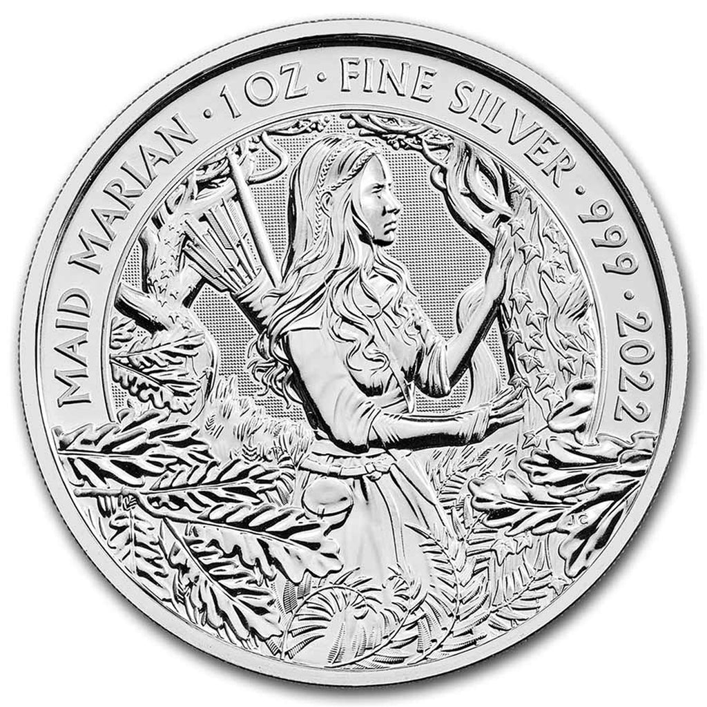 2022 Great Britain £2 Myths and Legends: Maid Marian 1oz Silver (No Tax) Issues