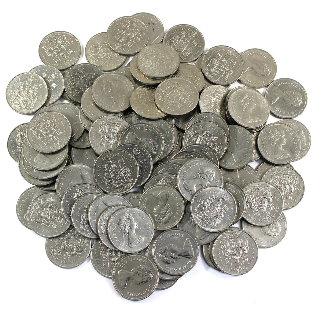 Lot of 100x 1981 Canada 50-cents, 100Pcs