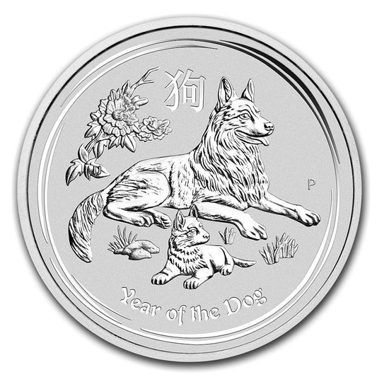 2018 Australia $1 Year of the Dog 1oz .999 Silver (No Tax) Capsule Scr