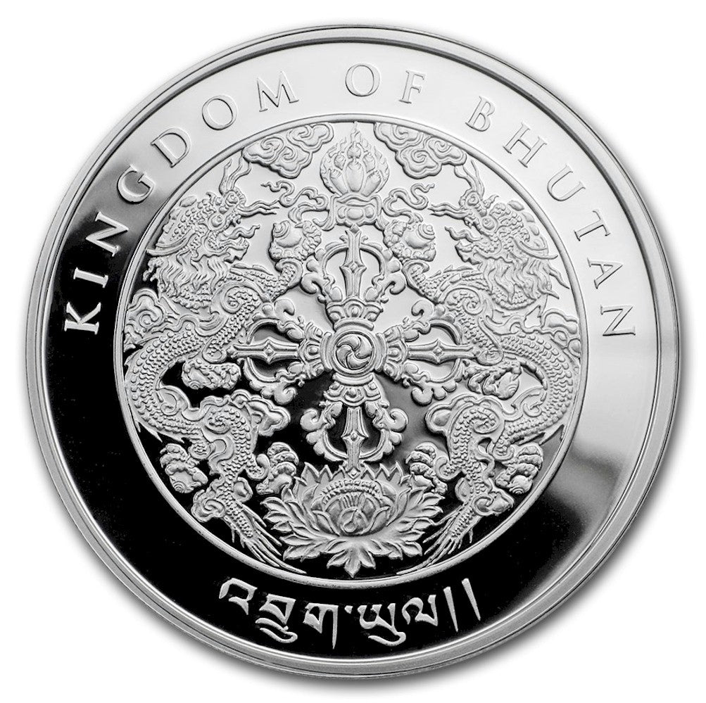 2019 Bhutan Nu.200 Lunar Boar 1oz. Silver (No Tax) Scratched Capsule