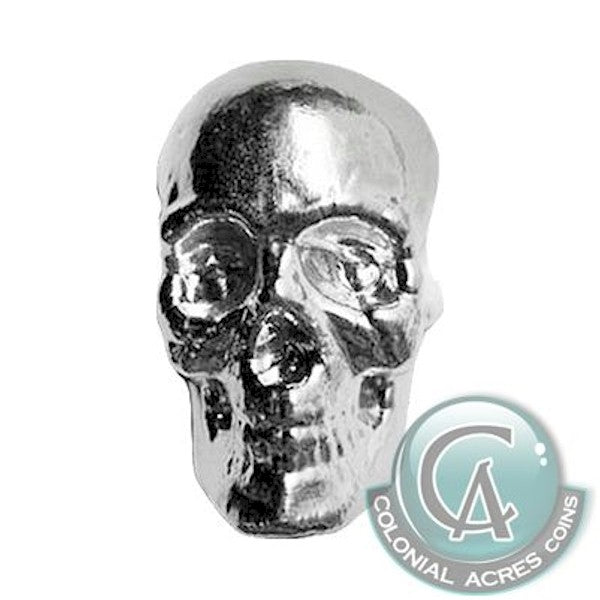 Monarch Hand Poured Skull 3oz .999 Fine Silver (No Tax) Flaws