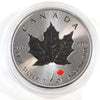 2016 Canada $5 Silver Maple with Red Leaf Privy & Ruthenium Plating 1oz (No Tax)