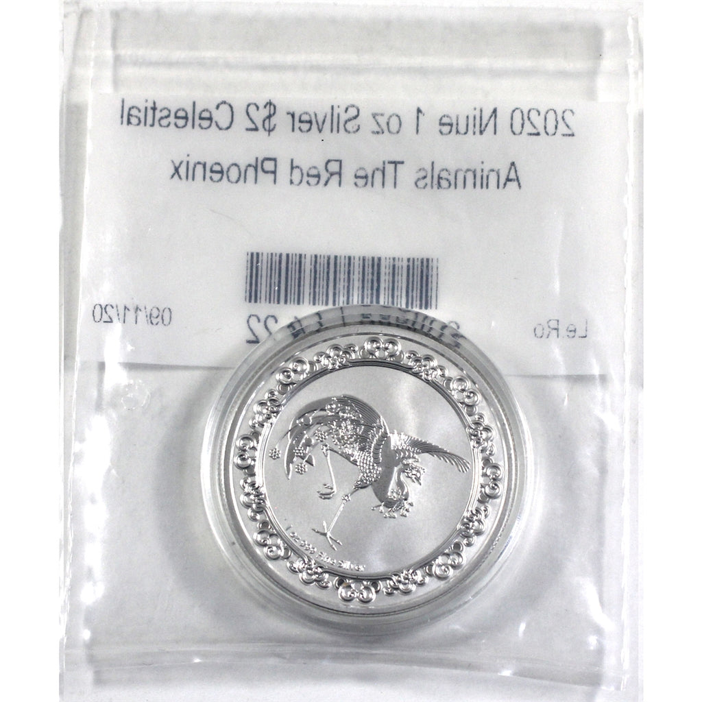2020 Niue $2 1oz .999 Silver Celestial Animals: The Red Phoenix (No Tax)