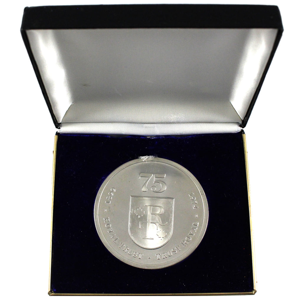 Royal Trust Company 1974 75th Anniversary Medallion in Case (Impaired)