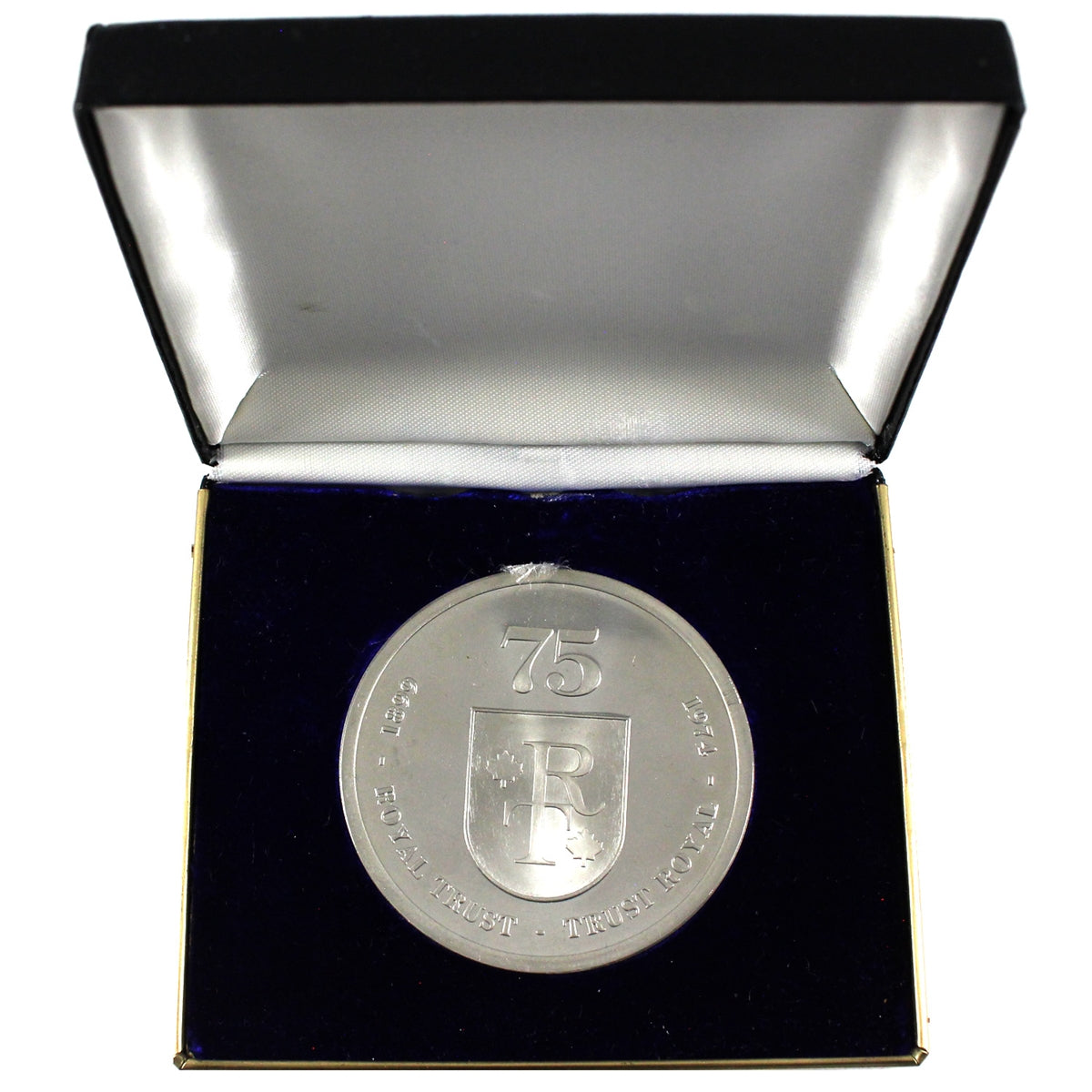Royal Trust Company 1974 75th Anniversary Medallion in Case (Impaired)