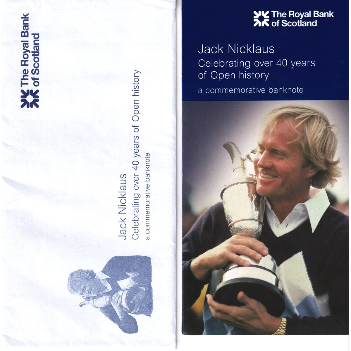 Scotland Note, 2005 Jack Nicklaus Commemorative 5 Pounds in Folder & Envelope