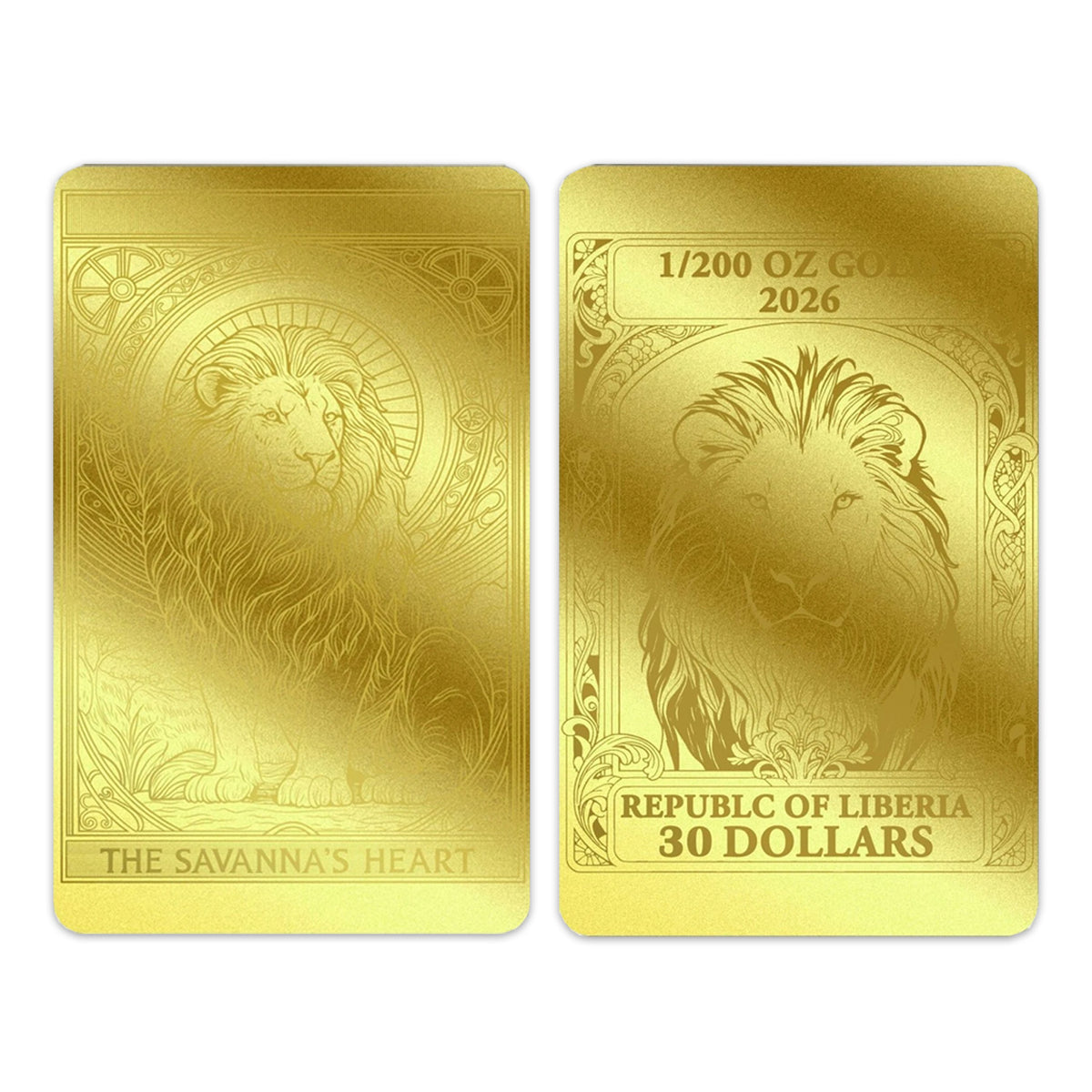 2026 Liberia $30 The Savanna's Heart 1/200oz 24K .9999 Gold (No Tax)