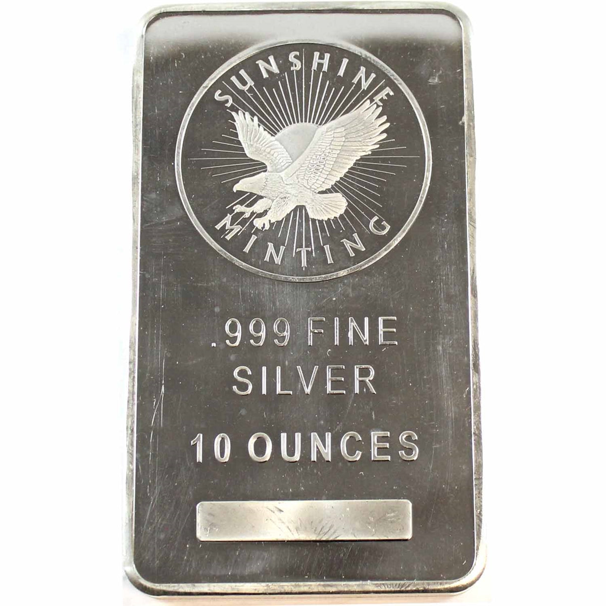 Sunshine Mint 10oz .999 Silver Bar (No Tax) Toned/Milk Spots