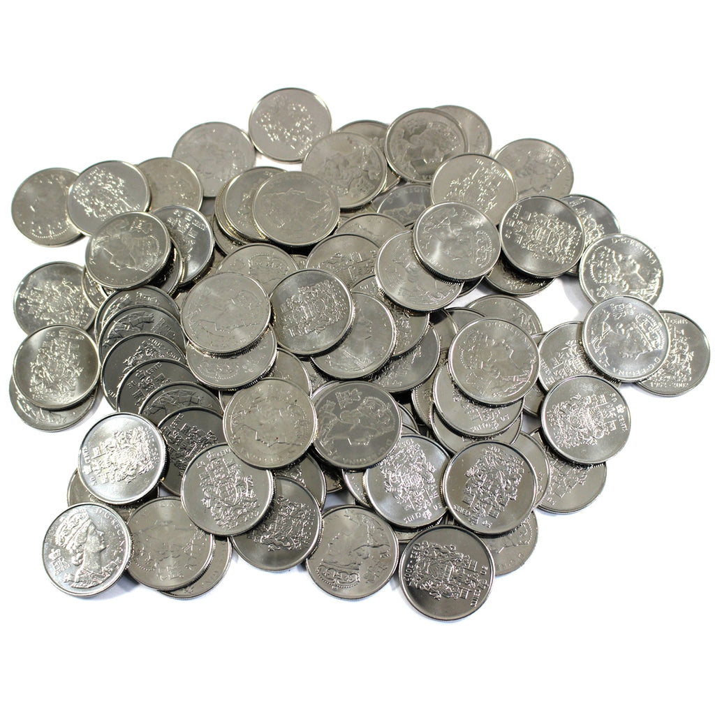 Lot of 100x 2002 Canada Jubilee Commemorative Nickel 50-cents, 100Pcs