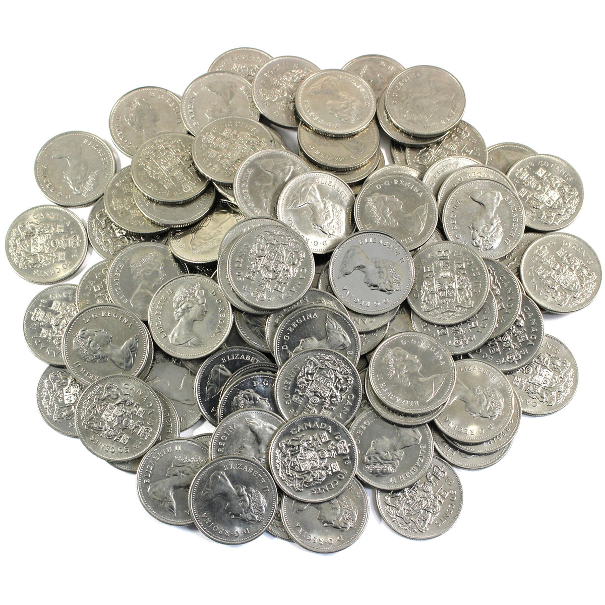 Lot of 100x 1978 Canada 50-cents, 100Pcs