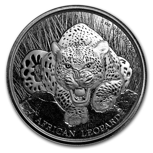 2017 Republic of Ghana African Leopard 1oz. Silver (No Tax) May have light toning
