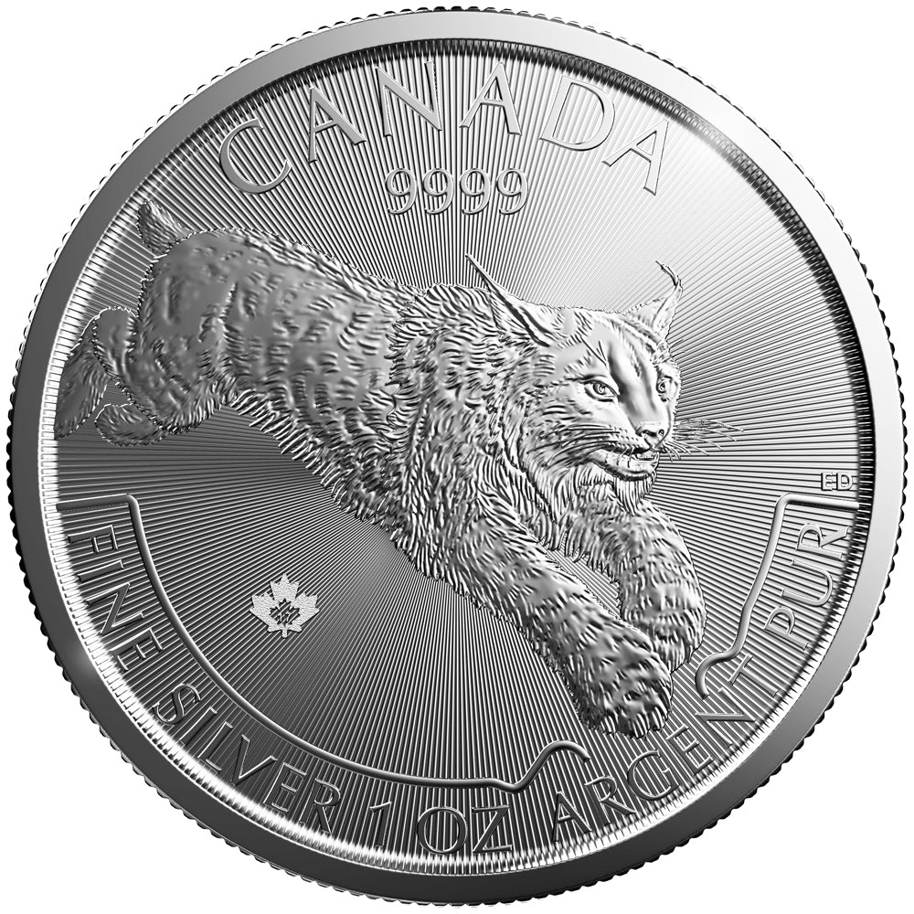 2017 Canada $5 Predator: Lynx 1oz Silver (No Tax) Lightly Toned/Hairline Scr