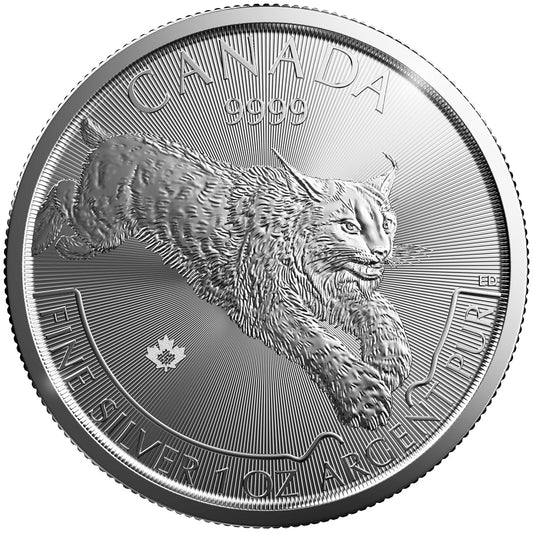 2017 Canada $5 Predator: Lynx 1oz Silver (No Tax) Lightly Toned/Hairline Scr