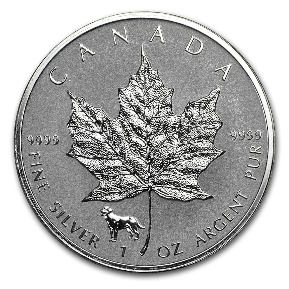 2018 Canada $5 Year of the Dog Privy 1oz .9999 Silver Maple Leaf (No Tax)