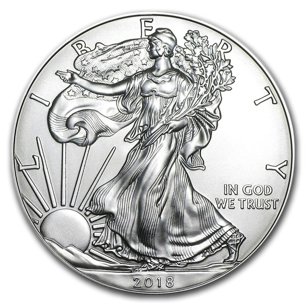 2018 United States $1 American Eagle 1oz. .999 Silver (No Tax) May have light toning.
