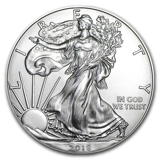 2018 United States $1 American Eagle 1oz. .999 Silver (No Tax) May have light toning.