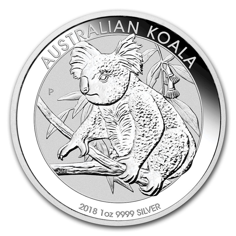 2018 Australia $1 Koala 1oz .999 Silver (TAX Exempt) Capsule Scr/Light toning
