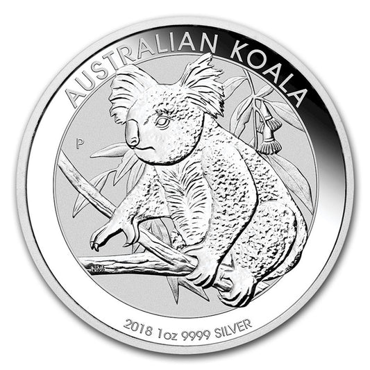 2018 Australia $1 Koala 1oz .999 Silver (TAX Exempt) Capsule Scr/Light toning