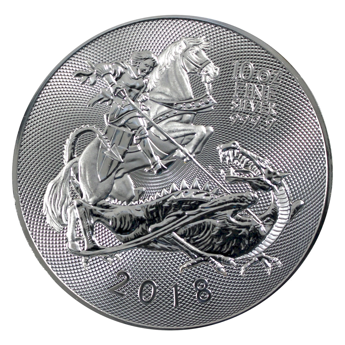 2018 Great Britain £10 Valiant 10oz .9999 Silver (No Tax) Capsule Scr/Scuffed