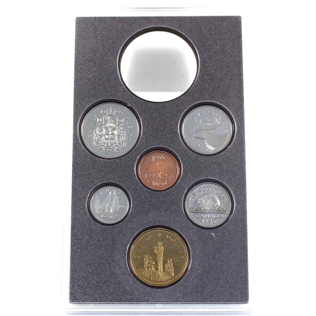 1995 Peace Dollar Canada 6-coin Frosted Proof Set Broken from RCM Double Dollar Set