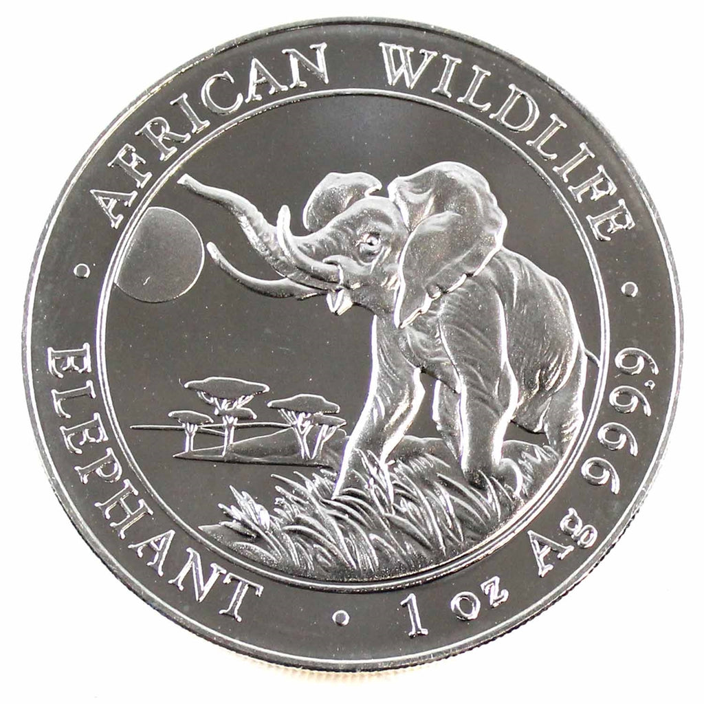 2016 Somali Republic 100 Shillings African Elephant 1oz Silver (No Tax) Flaws
