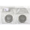 Pair of 1964 Dot & No Dot Canada Silver Dollars, Proof Like, 2Pcs (Sealed)