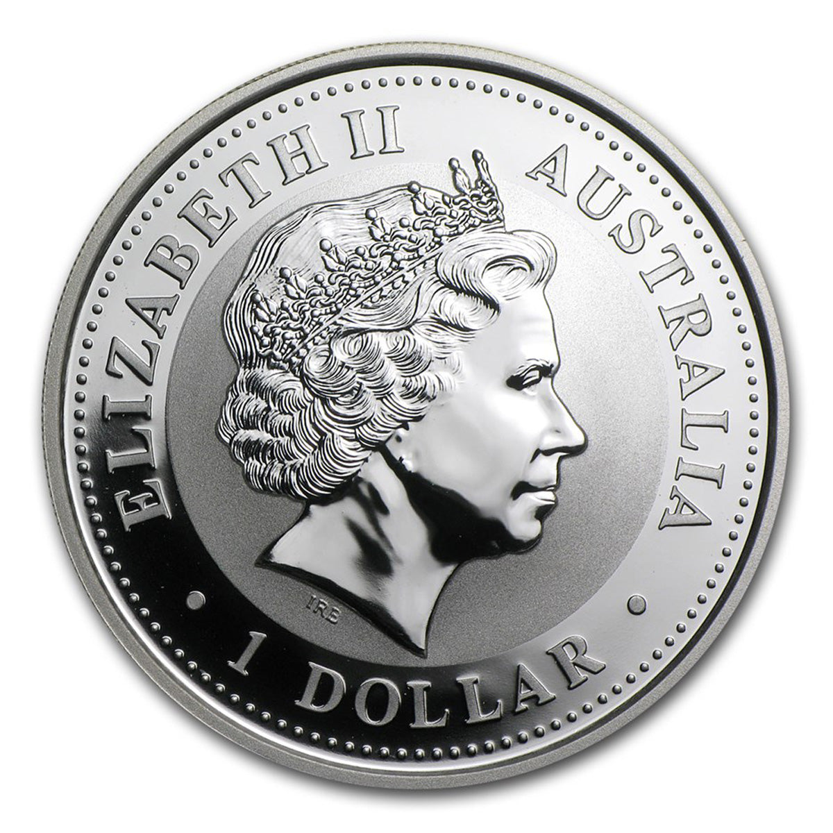 2002 Australia $1 Year of the Horse 1oz Silver in Red Box (No Tax) Capsule Scr/Scuff