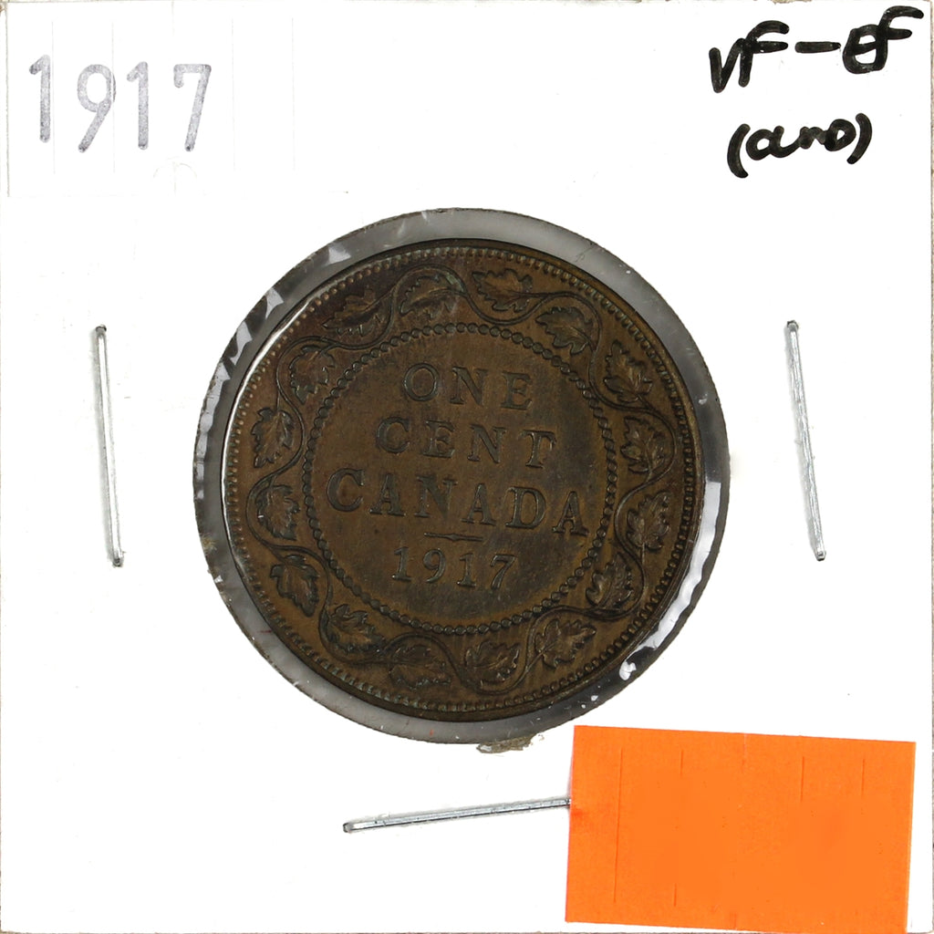 1917 Canada 1-cent VF-EF (VF30) Cleaned, Corrosion, or Impaired