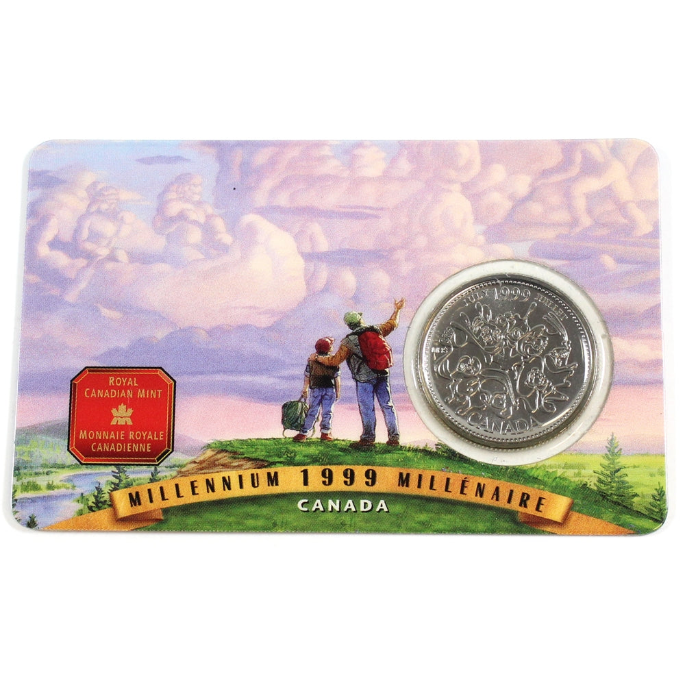 1999 July 25-cent Coin in Collector Card Issued by the Mint