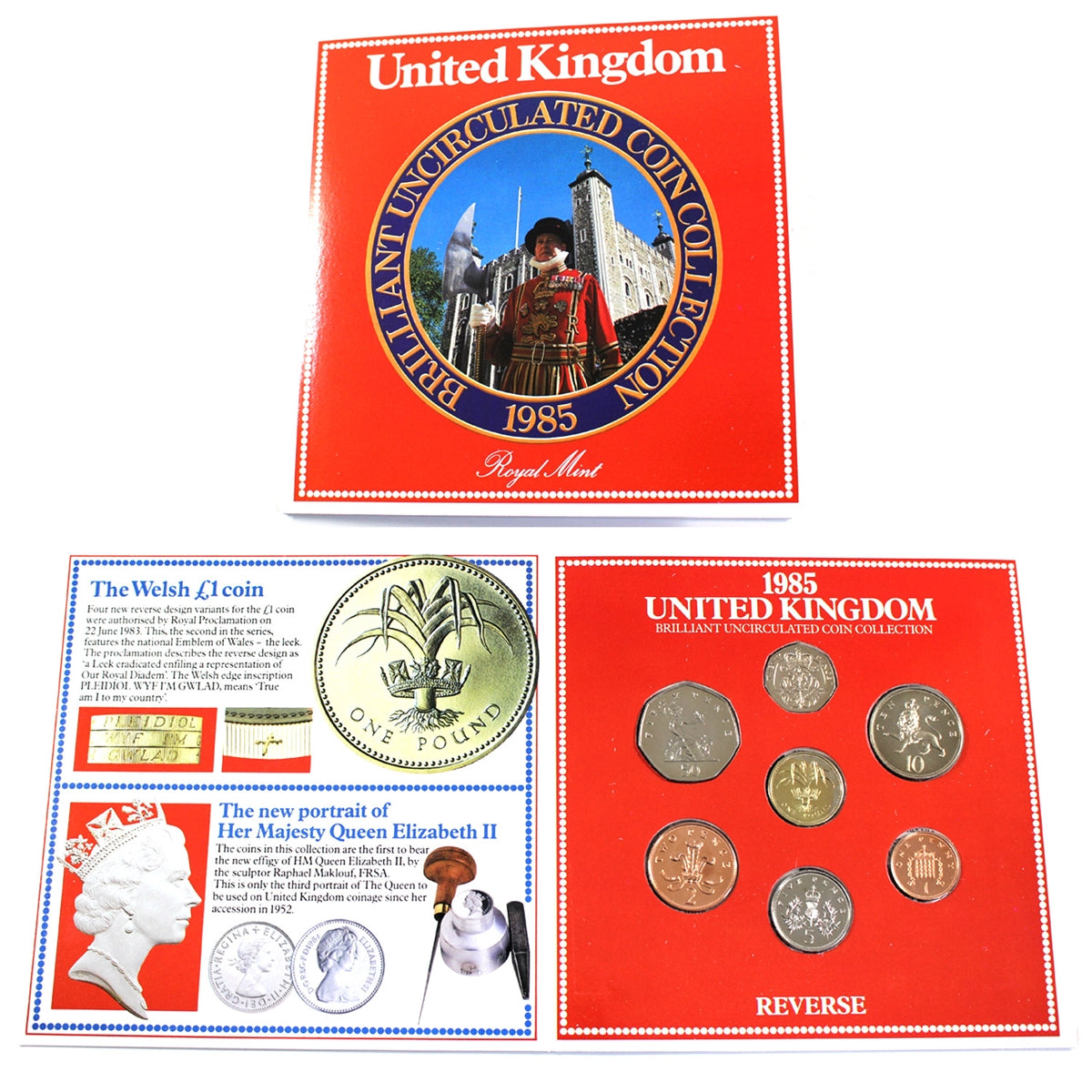 1985 United Kingdom Brilliant Uncirculated Coin Collection Set (Light Wear)