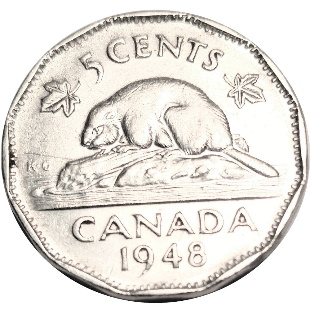 1948 Canada 5-Cent Roll of 40pcs in Average Condition (semi key date)