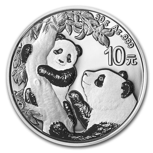 2021 10Y China Panda 30g .999 Silver (No Tax) Capsule Scratched