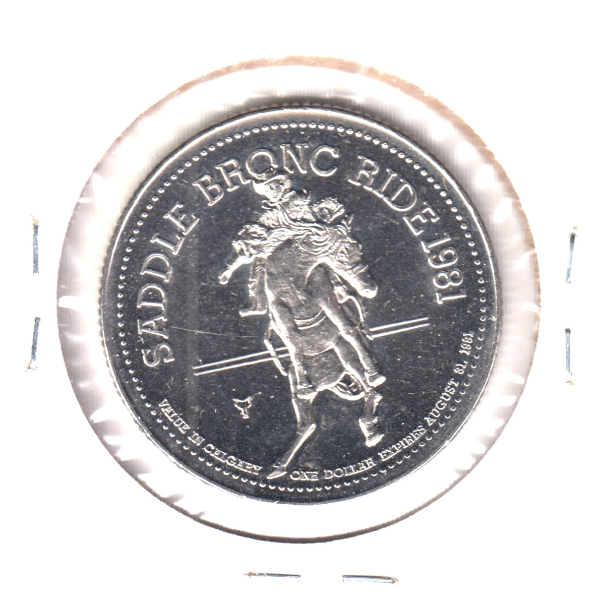 1981 Calgary Stampede Dollar: Guy Weadick, Saddle Bronc Ride