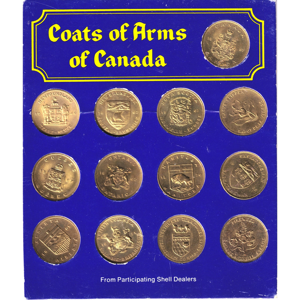 Set of 13x Coats of Arms & Floral Emblems of Canada Medallions, 13Pcs (Impaired)